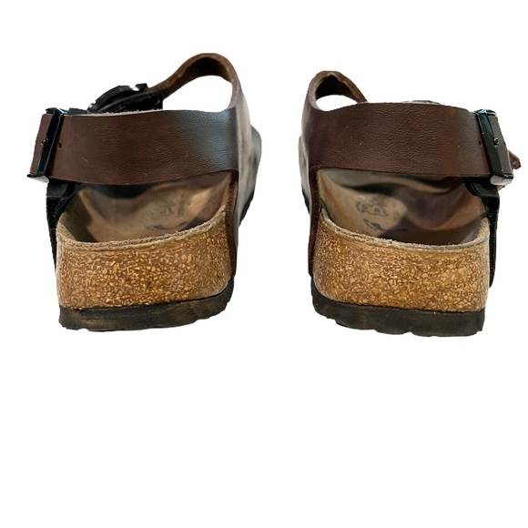 Birki’s Birkenstock Milano Birko-Flor Brown Black Two Tone Slingback 5 N 36 - Picture 6 of 9